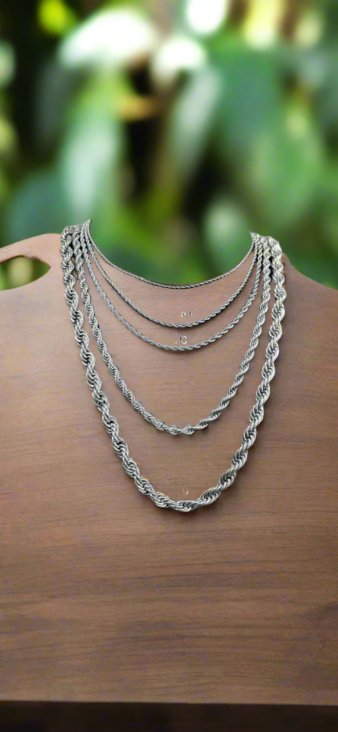 Men’s silver rope chain