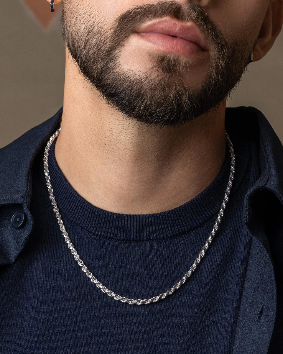 Men’s silver rope chain